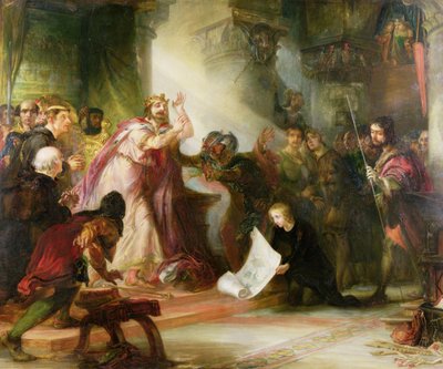 Henri Ier recevant la nouvelle de la noyade de son fils dans le White Ship - English School